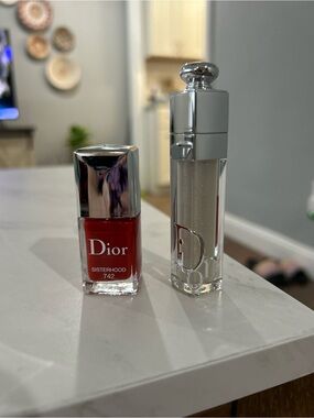 Dior Red Nail Lacquer & Shimmery Clear Gloss Duo